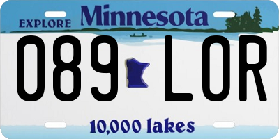 MN license plate 089LOR