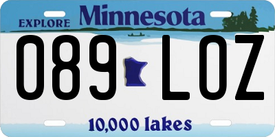 MN license plate 089LOZ