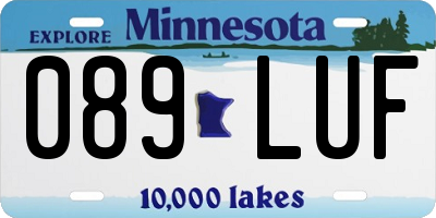 MN license plate 089LUF