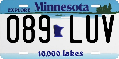 MN license plate 089LUV