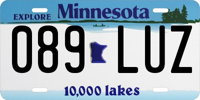 MN license plate 089LUZ