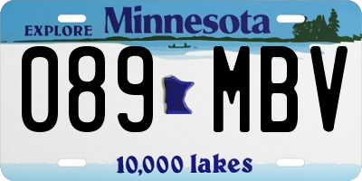 MN license plate 089MBV