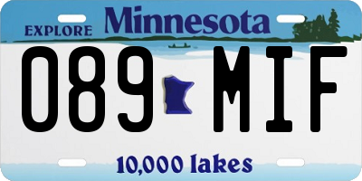 MN license plate 089MIF