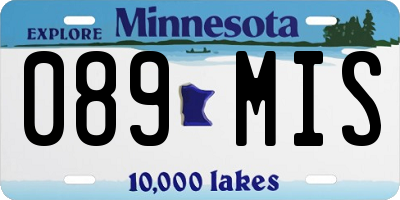 MN license plate 089MIS