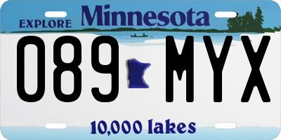 MN license plate 089MYX