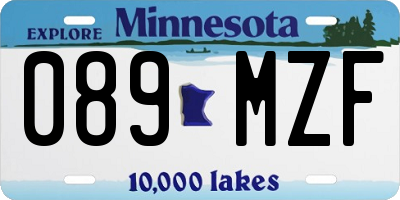 MN license plate 089MZF