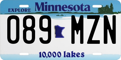 MN license plate 089MZN