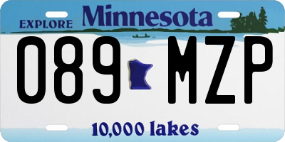 MN license plate 089MZP