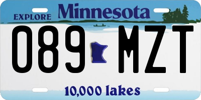 MN license plate 089MZT