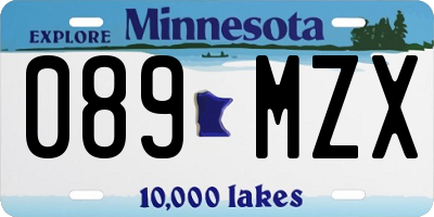 MN license plate 089MZX