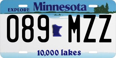 MN license plate 089MZZ