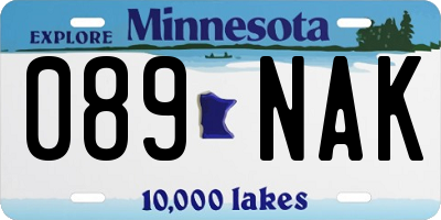 MN license plate 089NAK