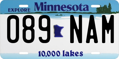 MN license plate 089NAM
