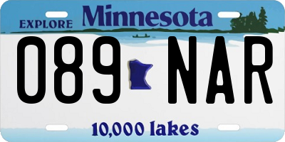 MN license plate 089NAR
