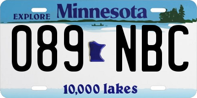 MN license plate 089NBC