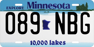 MN license plate 089NBG