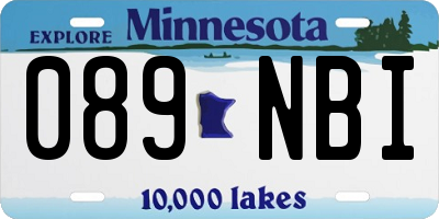 MN license plate 089NBI