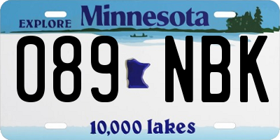 MN license plate 089NBK