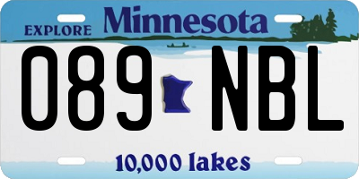 MN license plate 089NBL