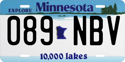 MN license plate 089NBV