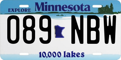 MN license plate 089NBW
