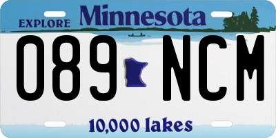 MN license plate 089NCM