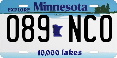 MN license plate 089NCO