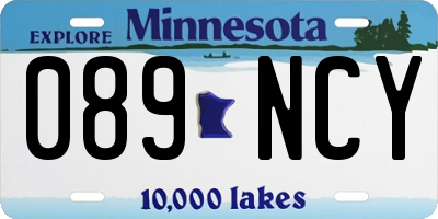 MN license plate 089NCY