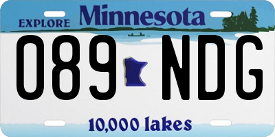 MN license plate 089NDG