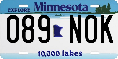 MN license plate 089NOK