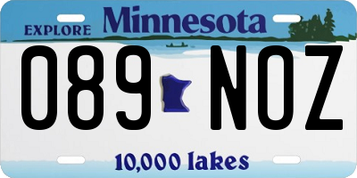 MN license plate 089NOZ