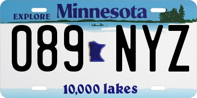 MN license plate 089NYZ
