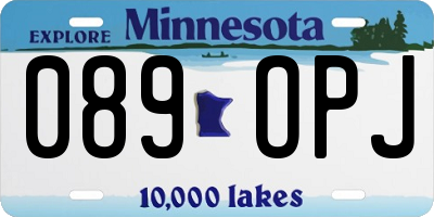 MN license plate 089OPJ