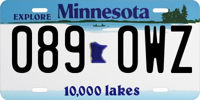 MN license plate 089OWZ