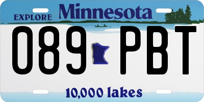 MN license plate 089PBT