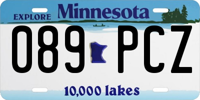 MN license plate 089PCZ