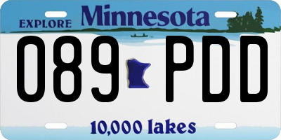 MN license plate 089PDD