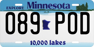 MN license plate 089POD
