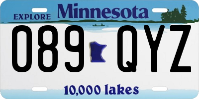 MN license plate 089QYZ