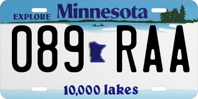MN license plate 089RAA
