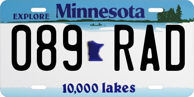 MN license plate 089RAD