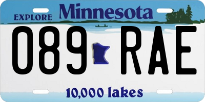MN license plate 089RAE