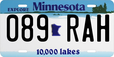 MN license plate 089RAH