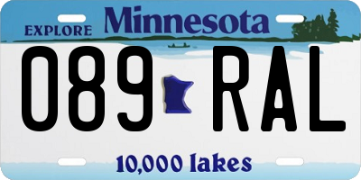MN license plate 089RAL