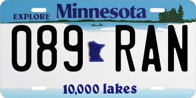 MN license plate 089RAN