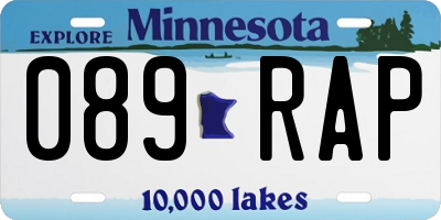 MN license plate 089RAP