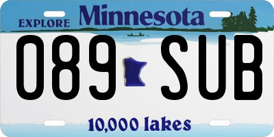 MN license plate 089SUB