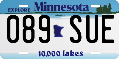 MN license plate 089SUE