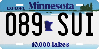 MN license plate 089SUI