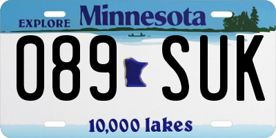 MN license plate 089SUK